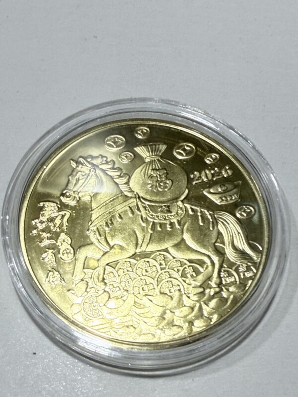 Moneda de oro año nuevo chino caballo - Feng Shui Tienda