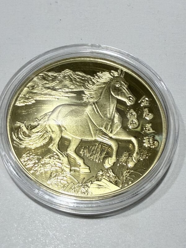 Moneda de oro año nuevo chino caballo - Feng Shui Tienda