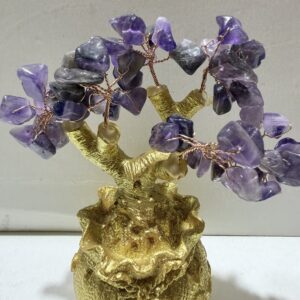 Árbol de la vida Dorado con cuarzos - Amatista