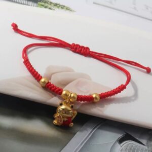 Pulseras dorado y rojo